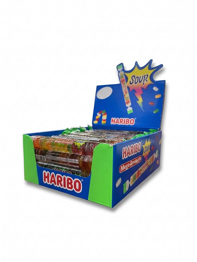 Haribo UK Mega Roulette Sour 45g 40ct Tray