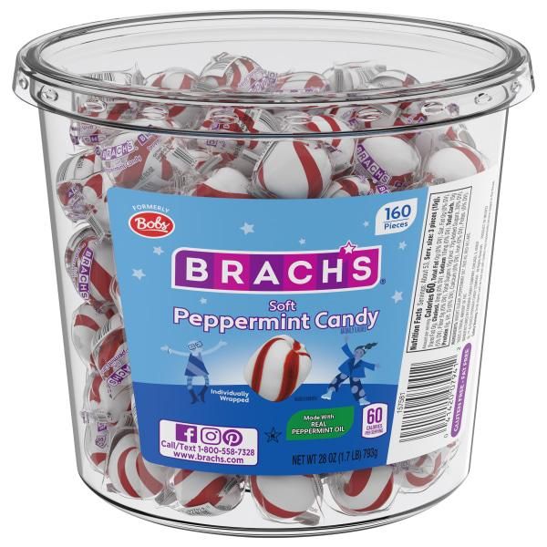 Brach's Soft Peppermint Candy Tub 160 Pieces 28 Ounce