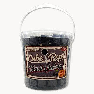 Espeez Retro Cube Pop Lollipop Black Cherry 100 ct Tub