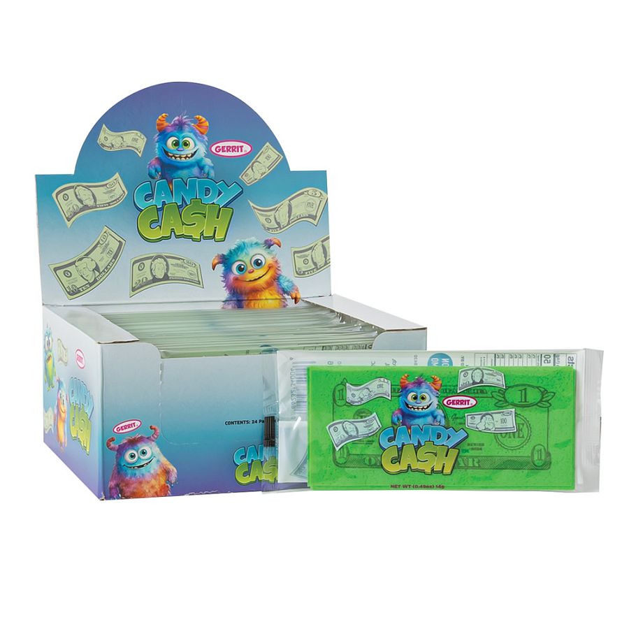 Gerrit Candy Cash Money Bills Edible Green 0.49 oz 24 ct Tray