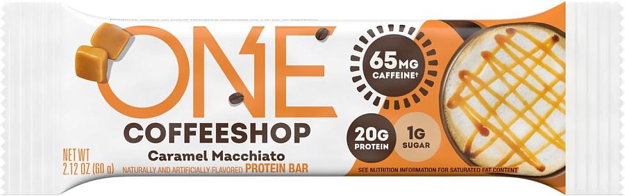 One Coffeeshop Protein Caffeine Bar Caramel Macchiato 2.12 oz 12 ct