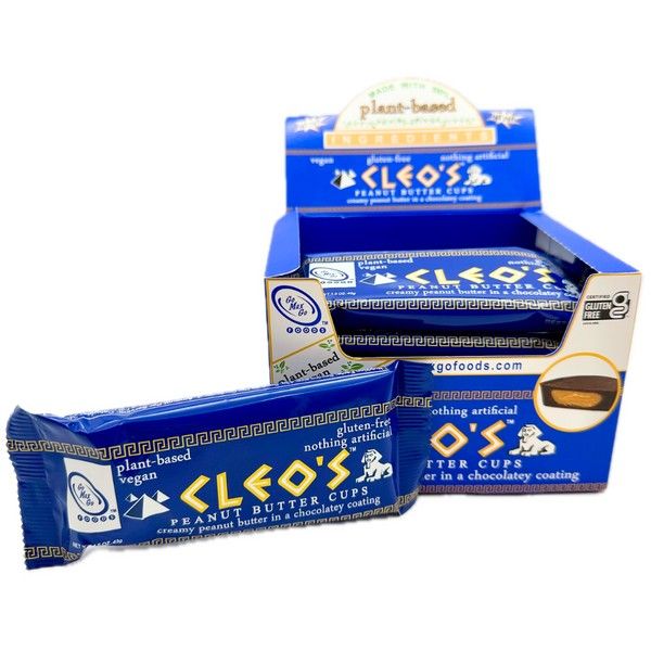 Cleo's Chocolatey Peanut Butter Cup Candy Bar Vegan 1.5 oz 12ct