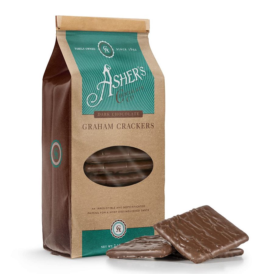 Asher's Dark Chocolate Graham Cracker Gift Bag 7.15 oz 6 Pack