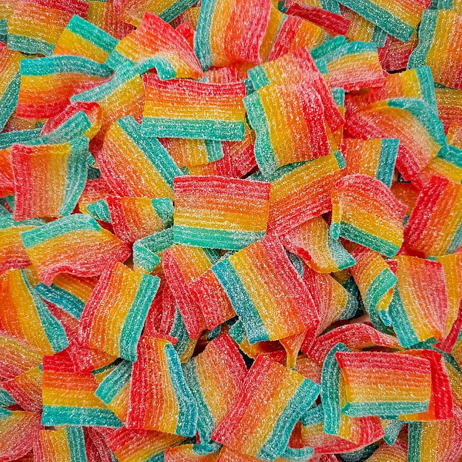 Docile Brazilian Sour Rainbow Mini Candy Gummy Belts 2.2 lb