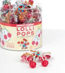 Gustaf Gerrit Twin Cherries Lollipops 48 Count Tub
