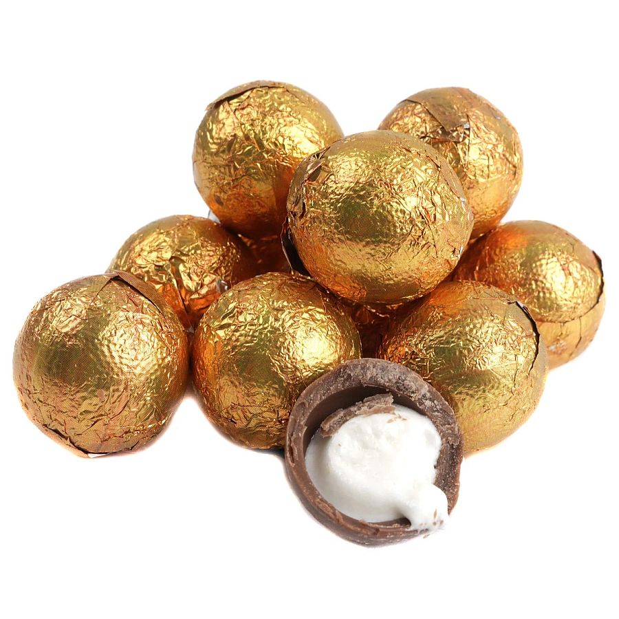 Halloween Chocolate Foil Marshmallow Fluff Filled Orange Balls  4 lb