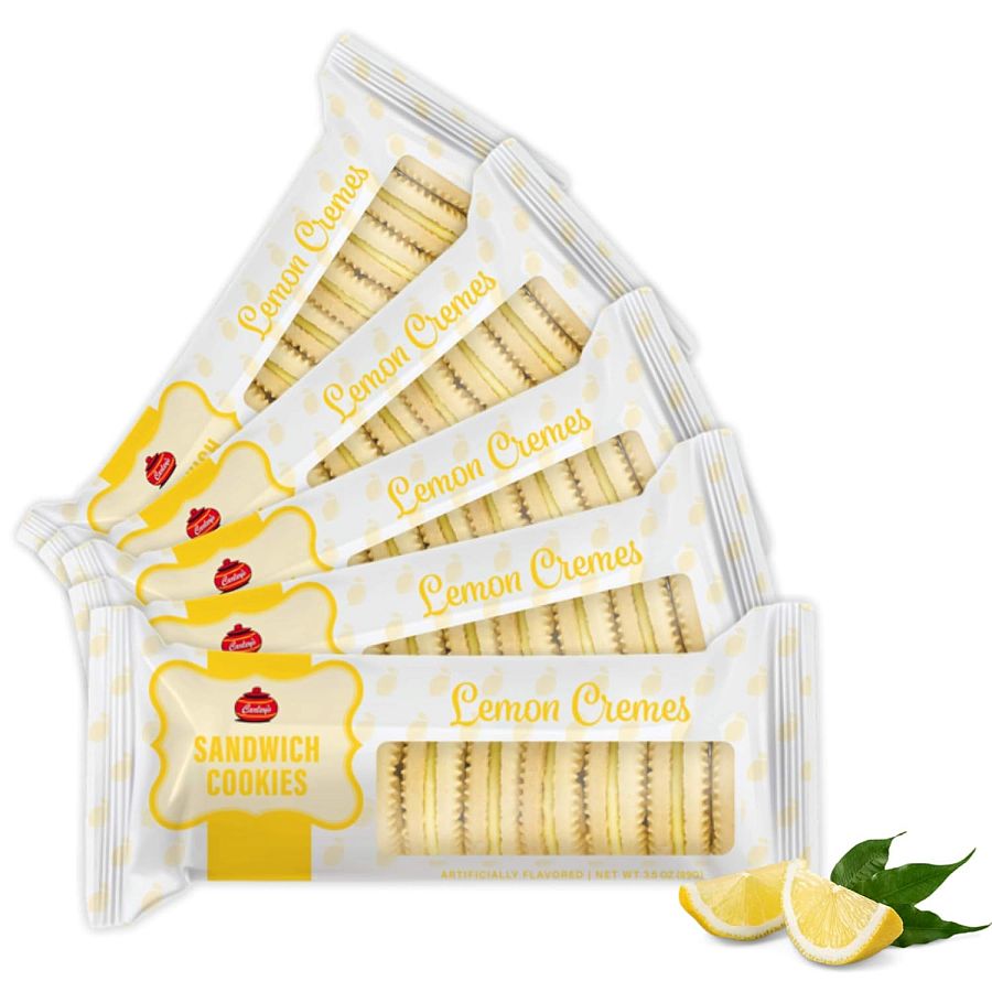 Carleys Lemon Creme Sandwich Cookies 3.5 oz 12 ct Tray