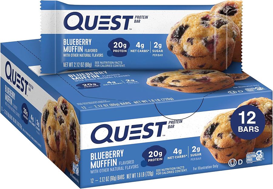 Quest Protein Bar Blueberry Muffin 12 ct