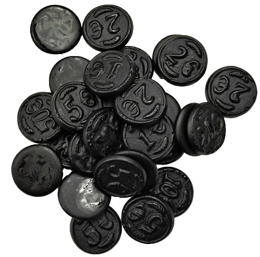 Gustaf Salt Black Dutch Licorice Money Coins 2.2