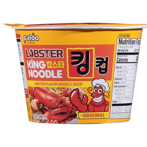 Paldo King Noodle Bowl LOBSTER Soup 3.88 oz  6 Pack