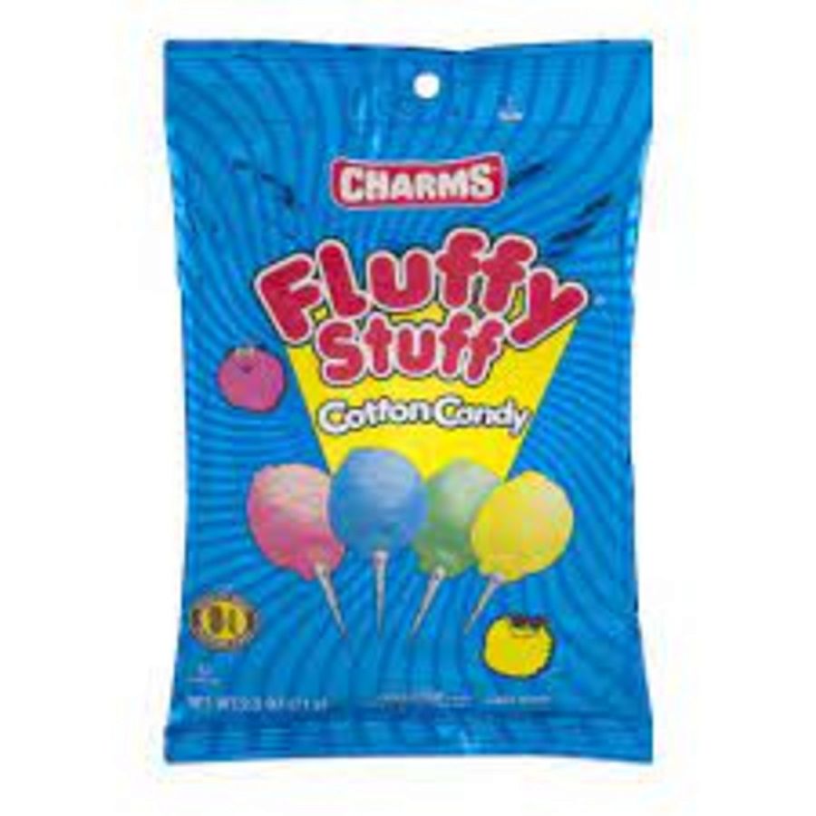 Charms Fluffy Stuff Cotton Candy Pink and Blue 2.5 Oz 12 ct