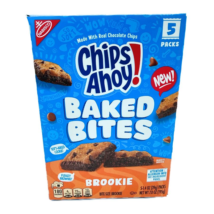 Chips Ahoy Baked Bites Brookie Brownie 1.4 oz 5 pack Box