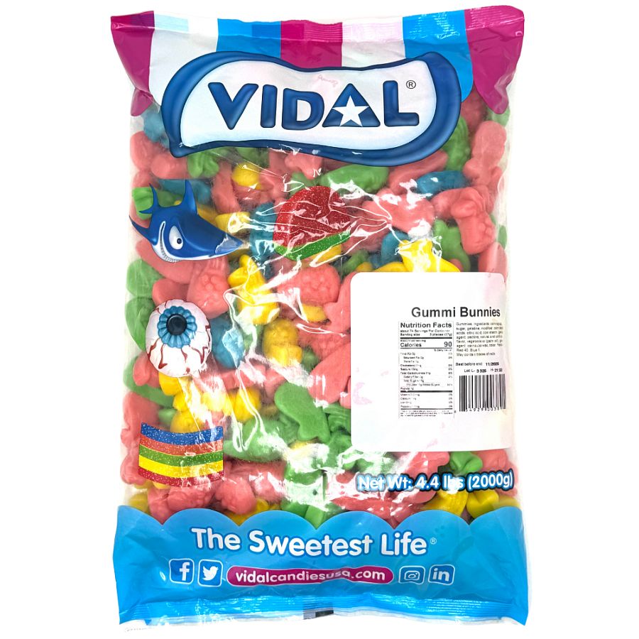 Vidal Bunny Faces Bulk Gummy 4.4 Pound Bag