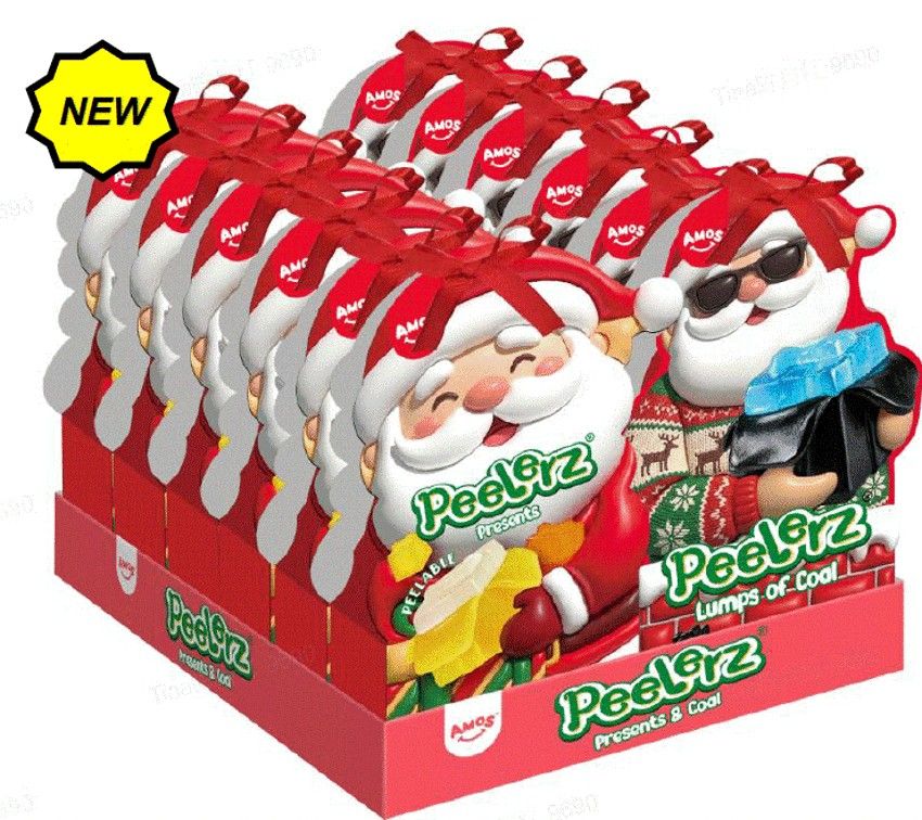 Peelerz Christmas Presents Coal Gummy Santa Gift Box 1.76oz 12 Pack