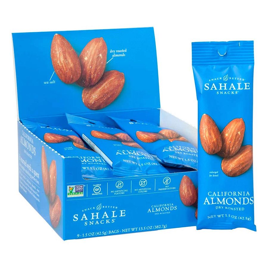 Sahale Dry Roasted Almonds 1.5 0z 9 ct Tray