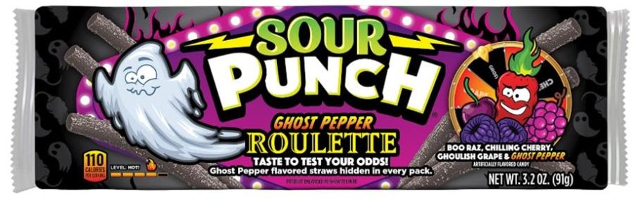 Sour Punch Ghost Pepper Spicy Roulette Straws 3.2 oz 24 ct