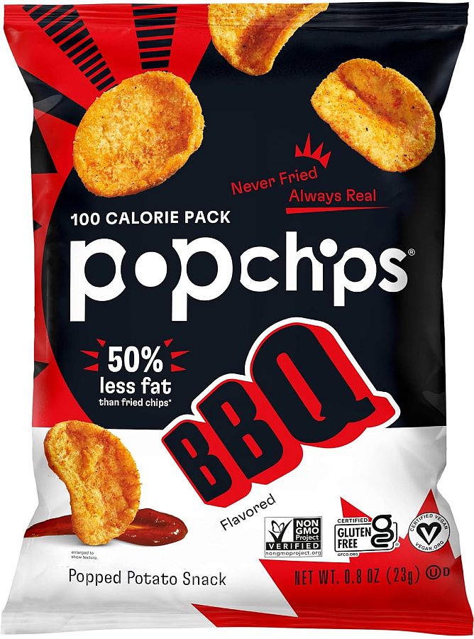 Popchips Popped Potato Chips Barbecue BBQ 0.8 oz 24ct