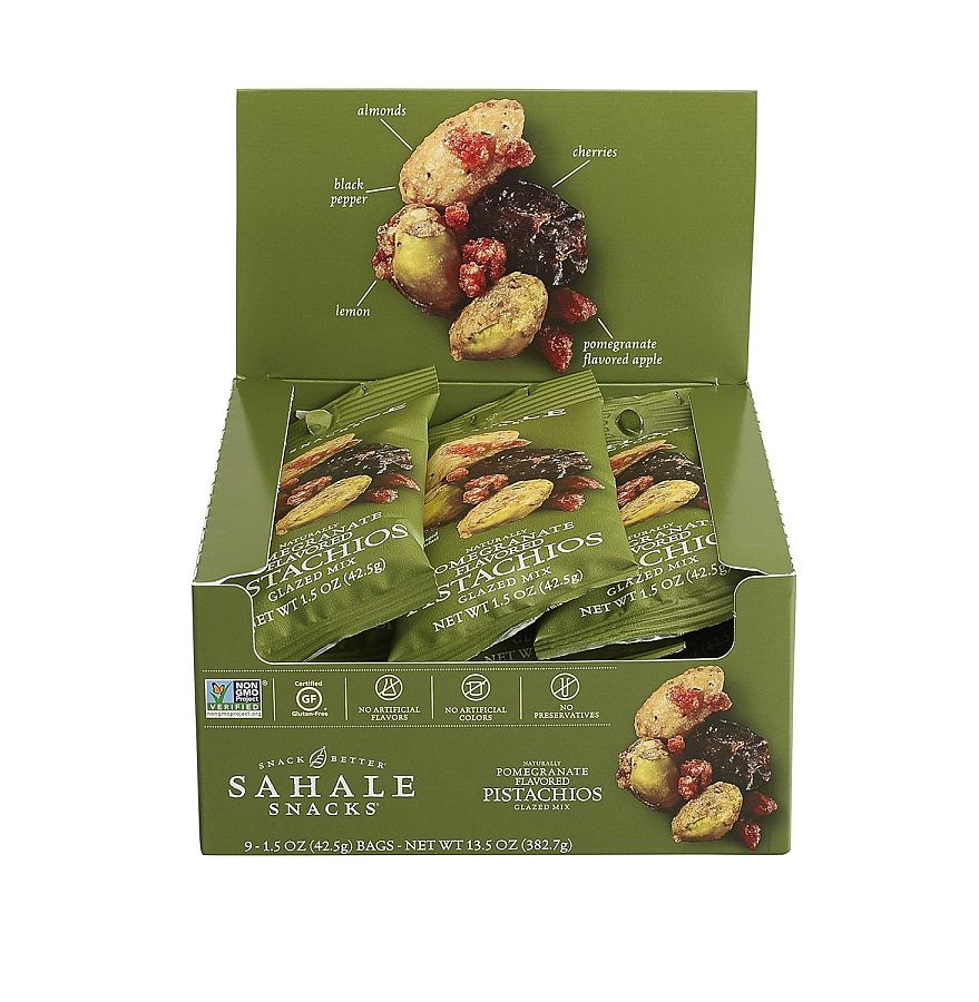 Sahale Pomegranate Flavored Pistachios Glazed Mix 1.5oz 9ct