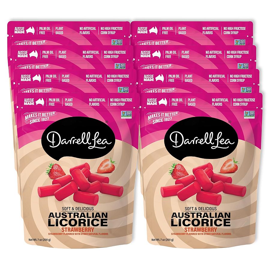Darrell Lea Soft Australian Strawberry Licorice 7oz 8ct
