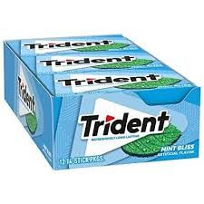 Trident Mint Bliss Sugar Free Gum 12 Count 14 Piece Package