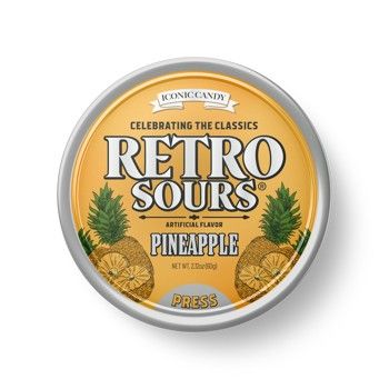 Retro Sours Pineapple Hard Candy 2.12 oz 8 ct Tray