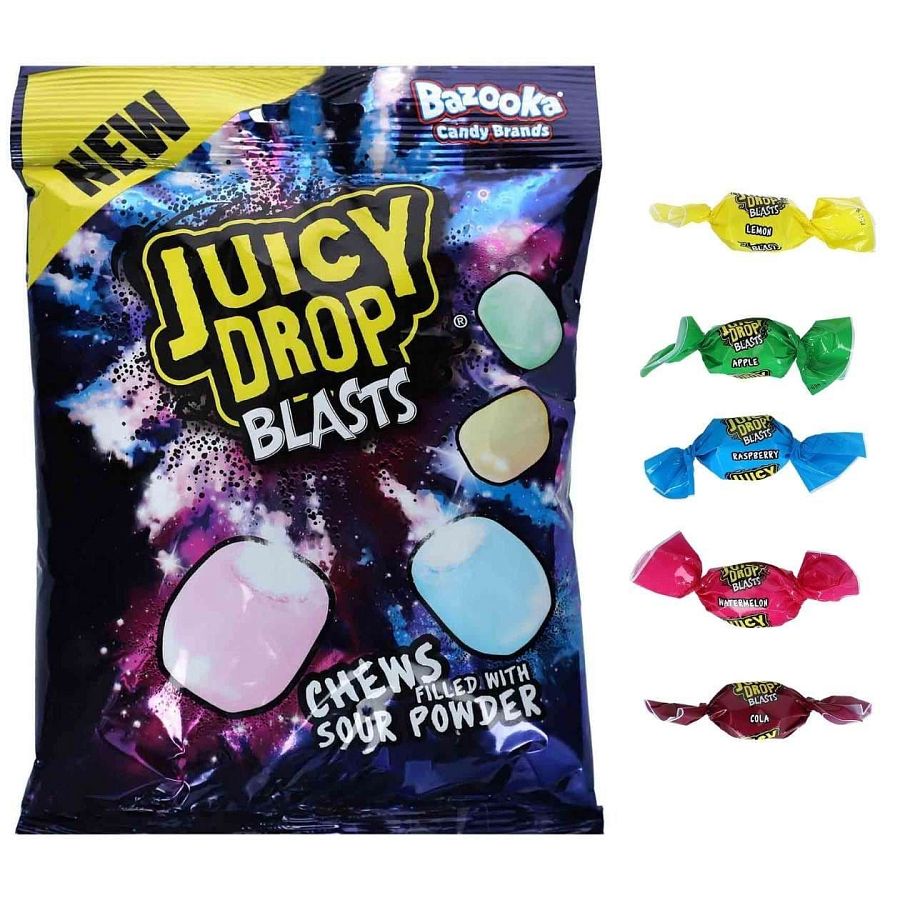 Juicy Drop UK Import Sour Chew BLASTS 4.23 oz 12ct
