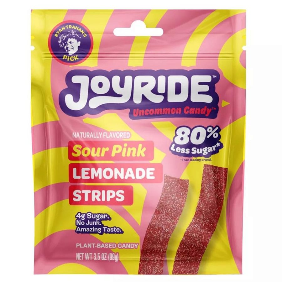 Joyride Low Sugar Sour Strip Sour Pink Lemonade 3.5 oz 10 ct