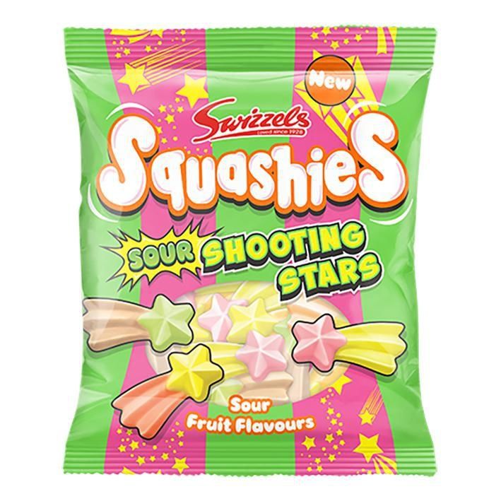 Swizzels Squashies Sour Shooting Stars 100g 12 ct