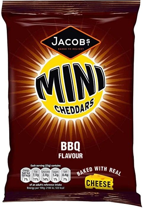 Jacobs UK Import Mini Cheddars Snack Chips 1.54oz 30ct