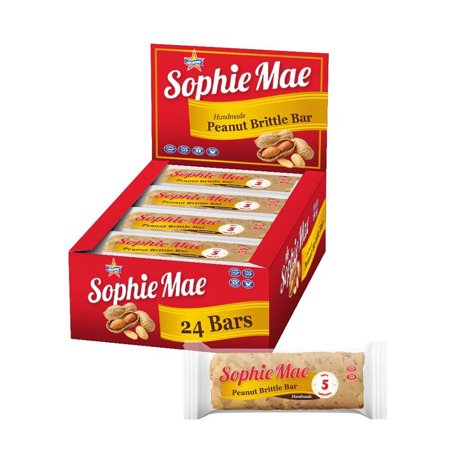 Atkinson's Sophie Mae Peanut Brittle Bar 2.25 oz 24ct