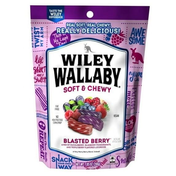Wiley Wallaby Australian Blasted Berry Licorice Soft Chewy 7.05 oz