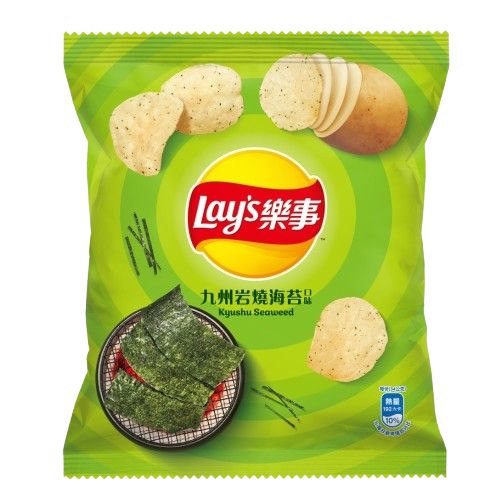 Lays Taiwan Import Kyushu Seaweed Flavor Chips 1.2 oz 12ct