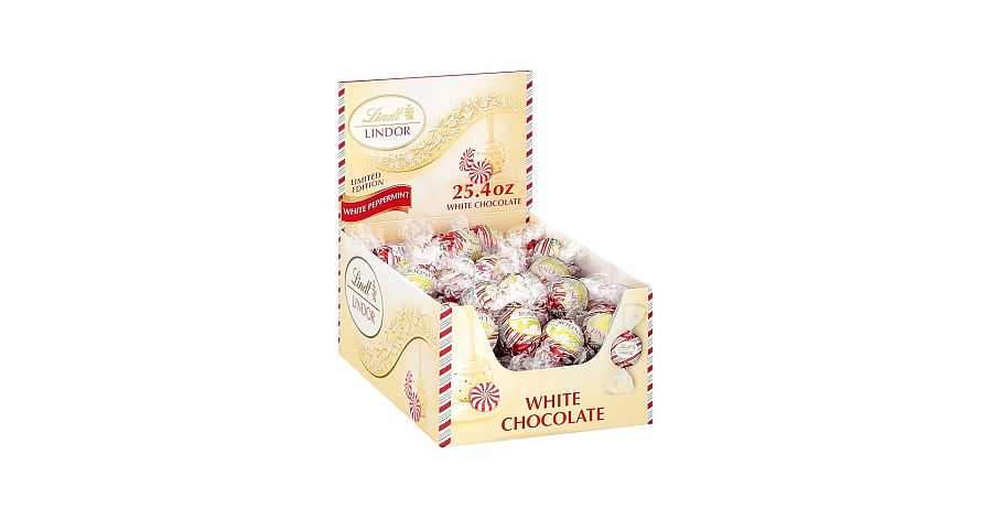 Lindor Christmas Truffles White Chocolate Peppermint 60 ct