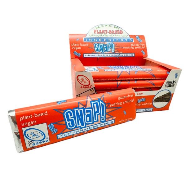 Snap! Chocolatey Crisp Rice Candy Bar Vegan 1.5 oz 12ct