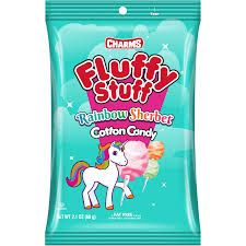 Fluffy Stuff Rainbow Sherbert 2.1 Oz Cotton Candy Single Bag