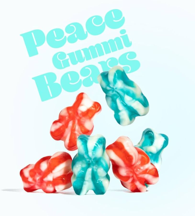 Albanese 5 Lb Peace Gummi Bears Red/Blue Special Edition Flavors Bulk