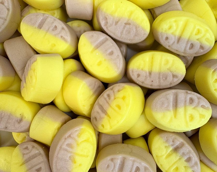 Bubs Swedish Banana Caramel Mini Ovals Gummy Candy 4 lb