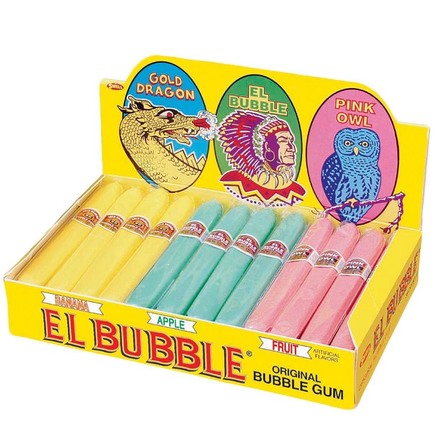 Dubble Bubble 36 Ct El Bubble Gum Cigars Tray