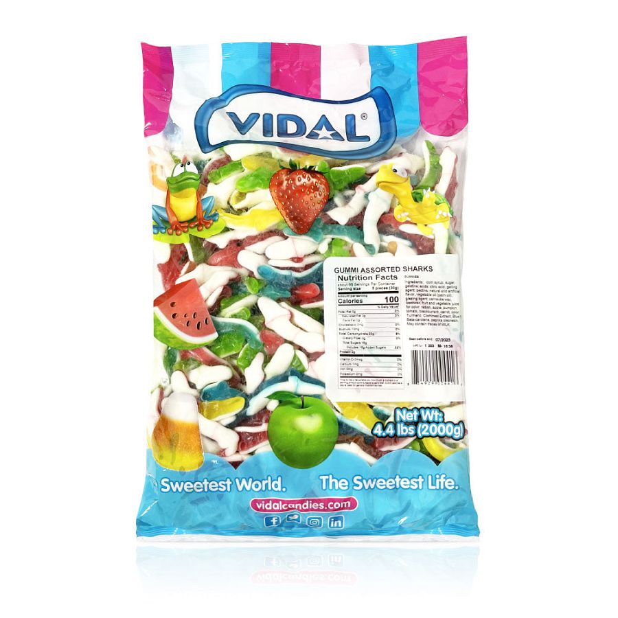 Vidal 4.4 Lb Assorted Sharks Gummi Bulk