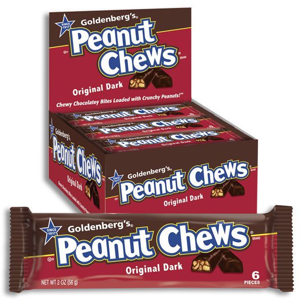 Goldenberg's Original Dark Chocolate Peanut Chews Bar 2 oz 24 Count