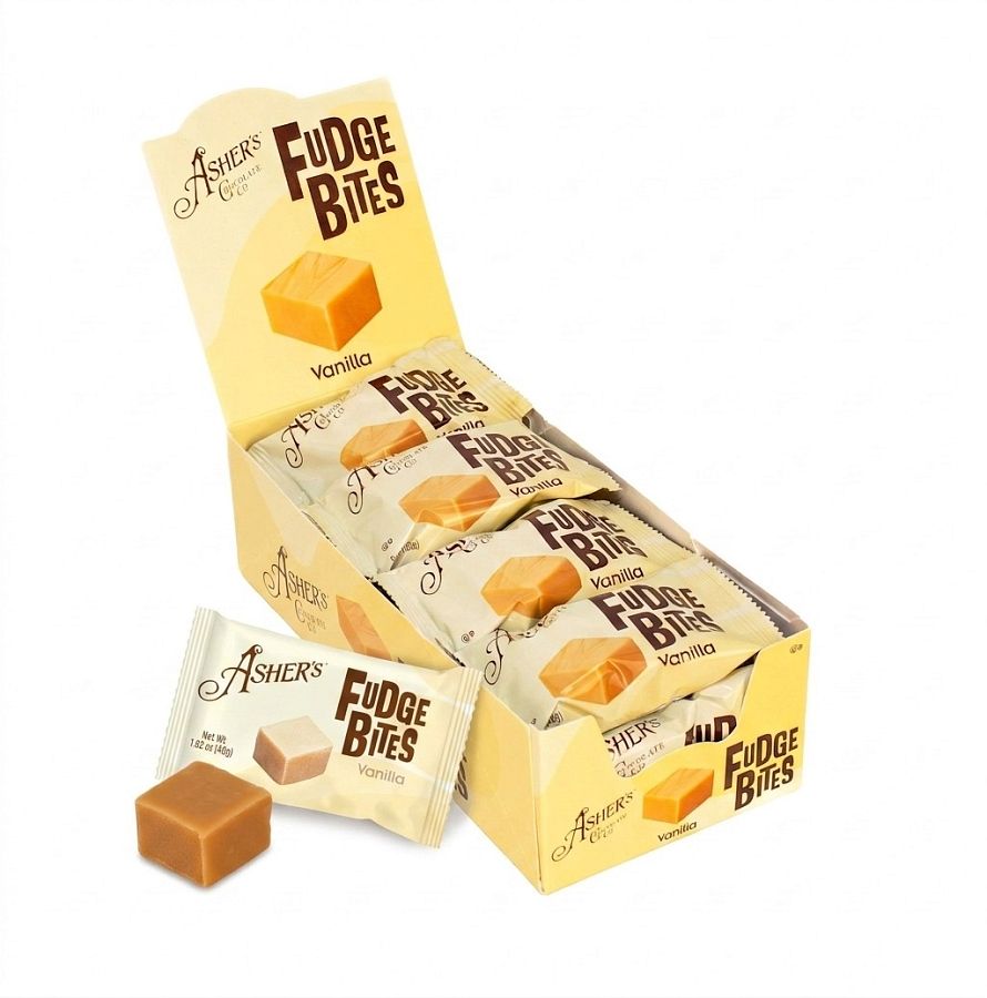 Asher Wrapped Vanilla Fudge Candy Bites Caddy 1oz 14ct