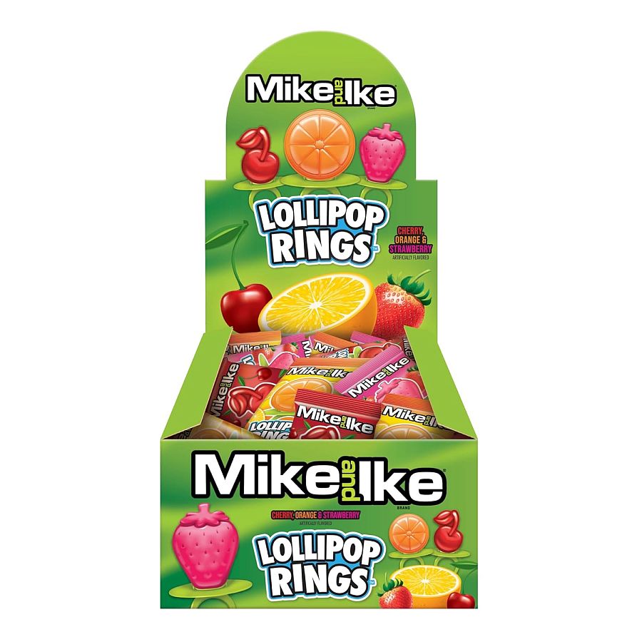 Mike And Ike Lollipop Rings 24 Count 0.42 Ounce Each Tray