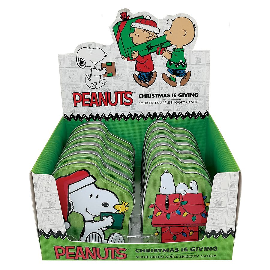Boston American Christmas Peanuts Giving Season Candy Tin 12 ct