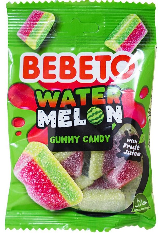 Bebeto Import Watermelon Slice Wedge Gummy Peg Bag 2.82 oz 12ct