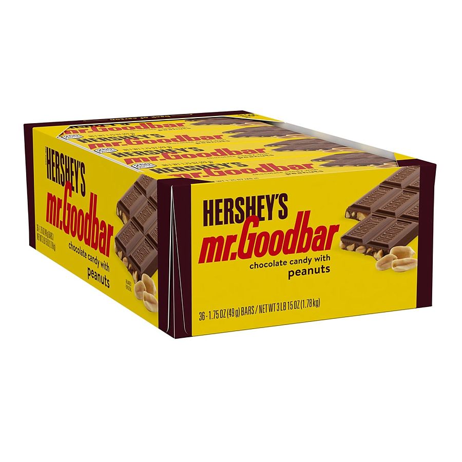 Hersheys Mr. Goodbar Chocolate Candy Bar with Peanuts 36 Count 1.75 Ounce