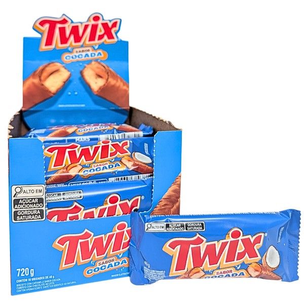 Twix Brazil Sabor Cocado Coconut Caramel Cookie Bar 1.41oz 18 ct