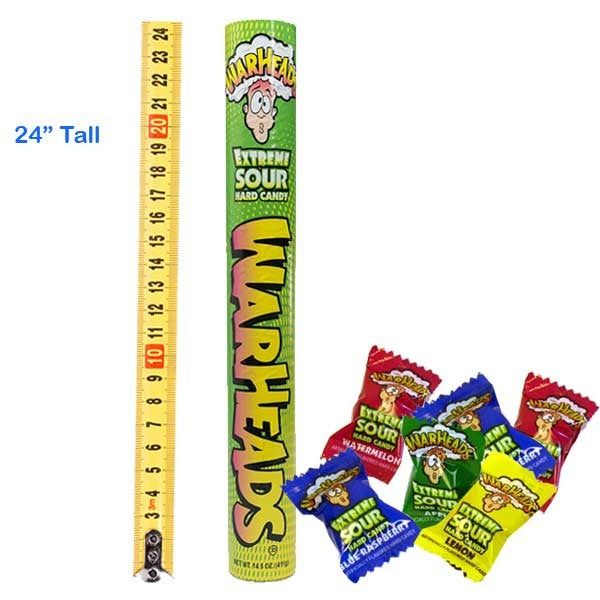 Mega Tube Candy Bank HUGE 24" Tall Extreme Warheads 14 oz