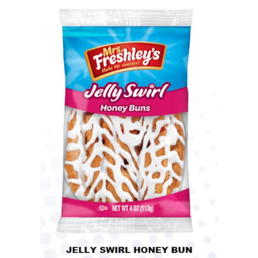 Mrs. Freshley's Jelly Swirl Honey Bun Danish 4 oz 9 Ct
