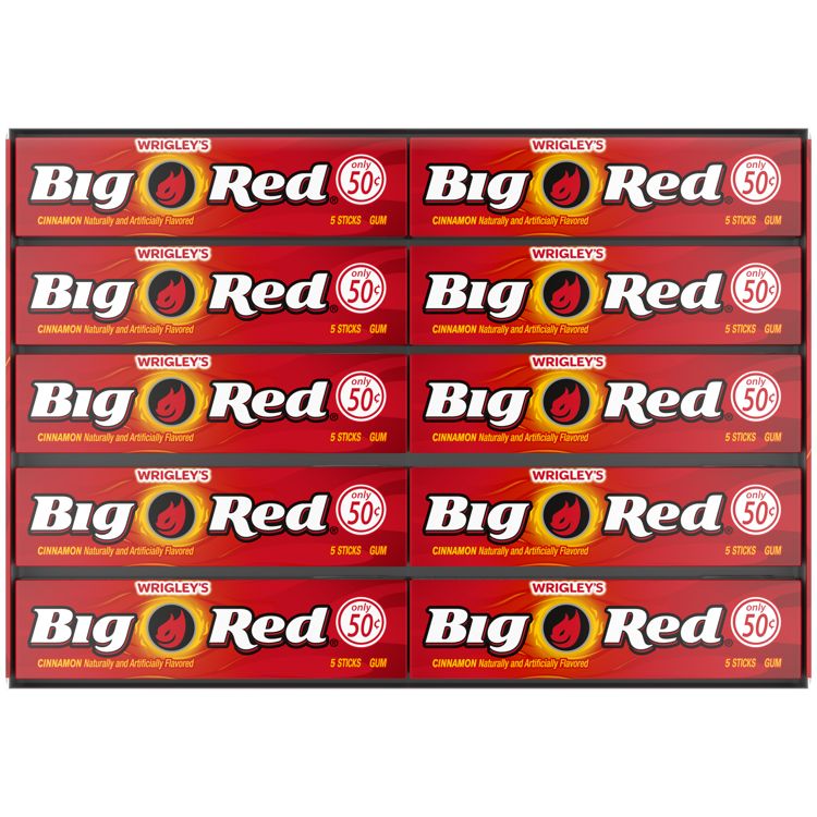 Wrigley Big Red Gum 5 Stick Pack 40ct Tray