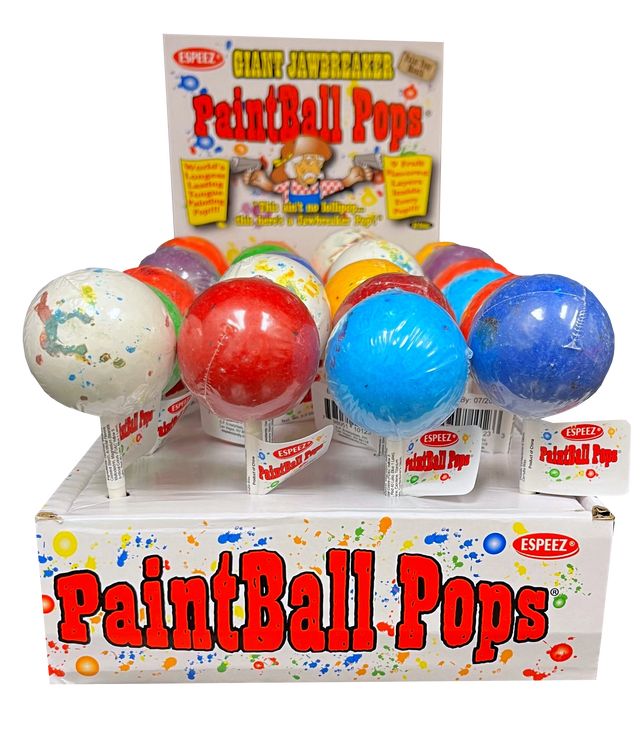 Espeez Paintball Jawbreaker Stick Lollipop 24 ct